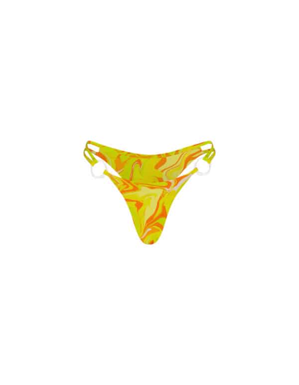 DOUBLE STRAPS BOTTOM WITH RINGS YELLOW SWIRL