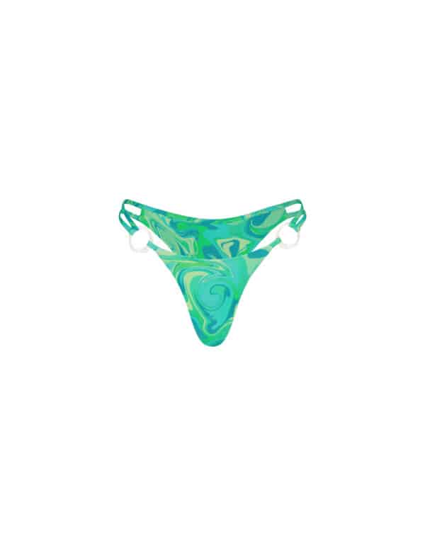 DOUBLE STRAPS BOTTOM WITH RINGS GREEN SWIRL