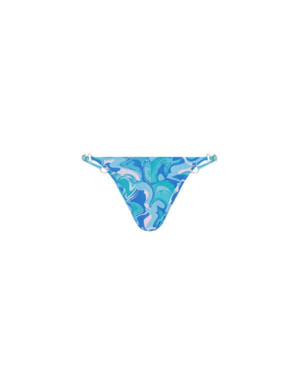 V CUT BOTTOM WITH RING BLUE SWIRL