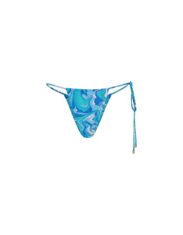 TIE AROUND RUCHED BOTTOM BLUE SWIRL