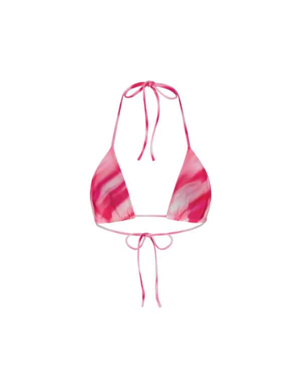 HALTER NECK TOP WITH TIE BACK PINK STRIPE