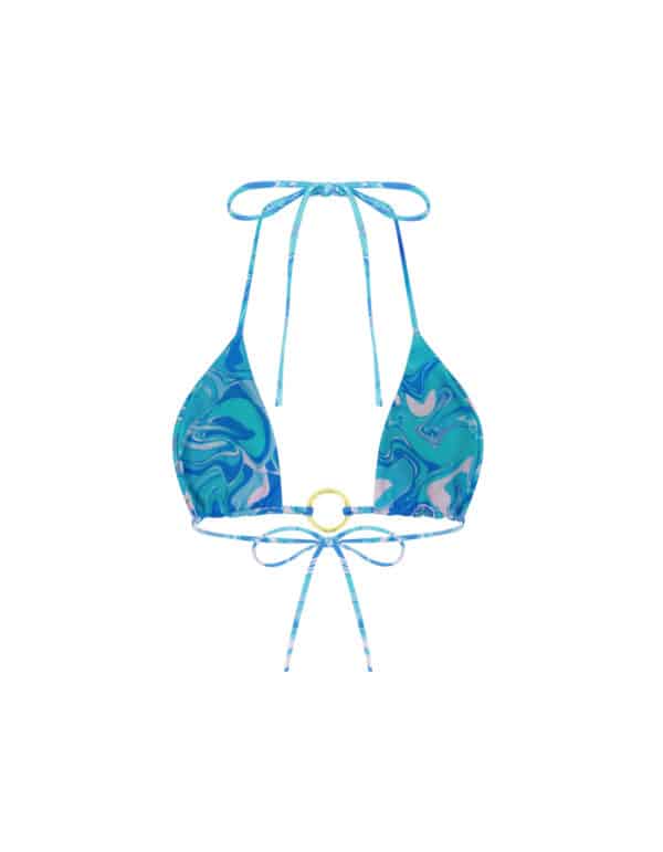 TRIANGLE TOP WITH RING BLUE SWIRL